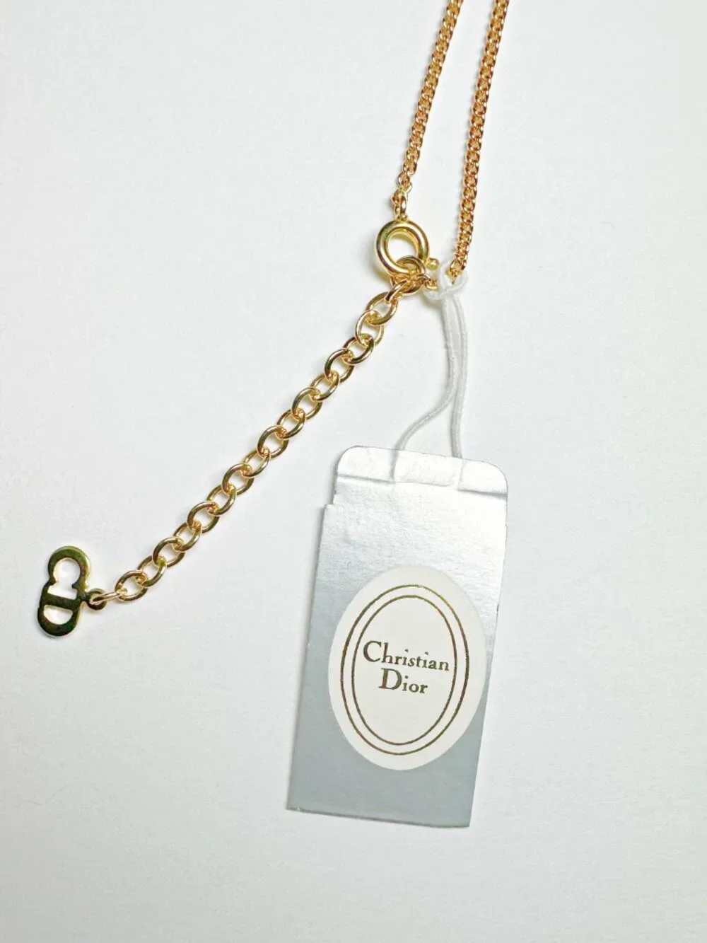 Signed Vintage Christian Dior CD Logo Pendant Necklace | New Old Stock - Picture 6 of 6